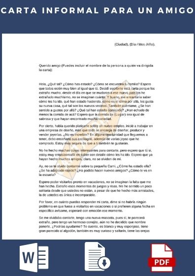 Carta Informal 【 Descarga Gratis E Información 6880