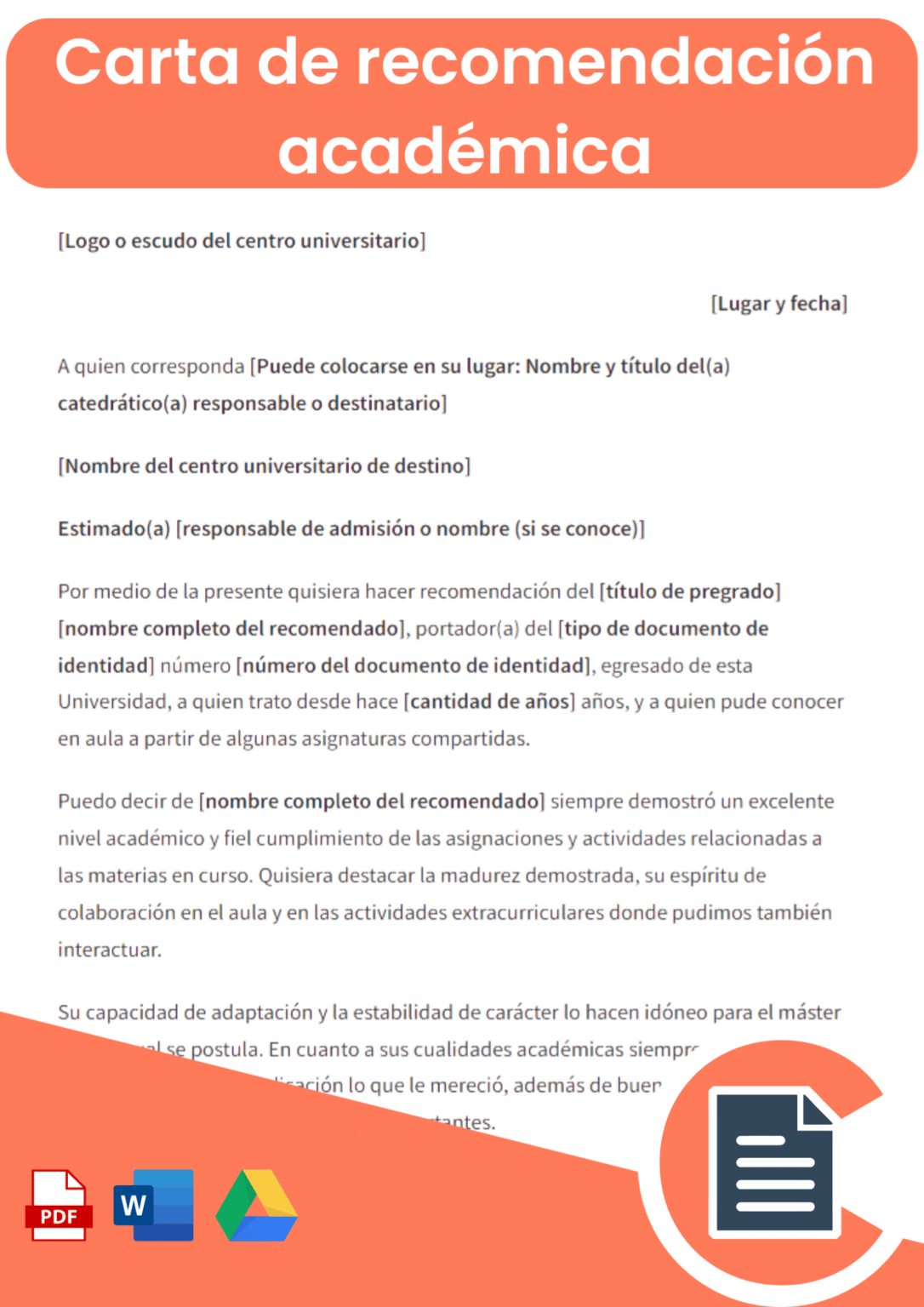 Carta De Recomendación Académica Rellena Online Word Pdf 5572