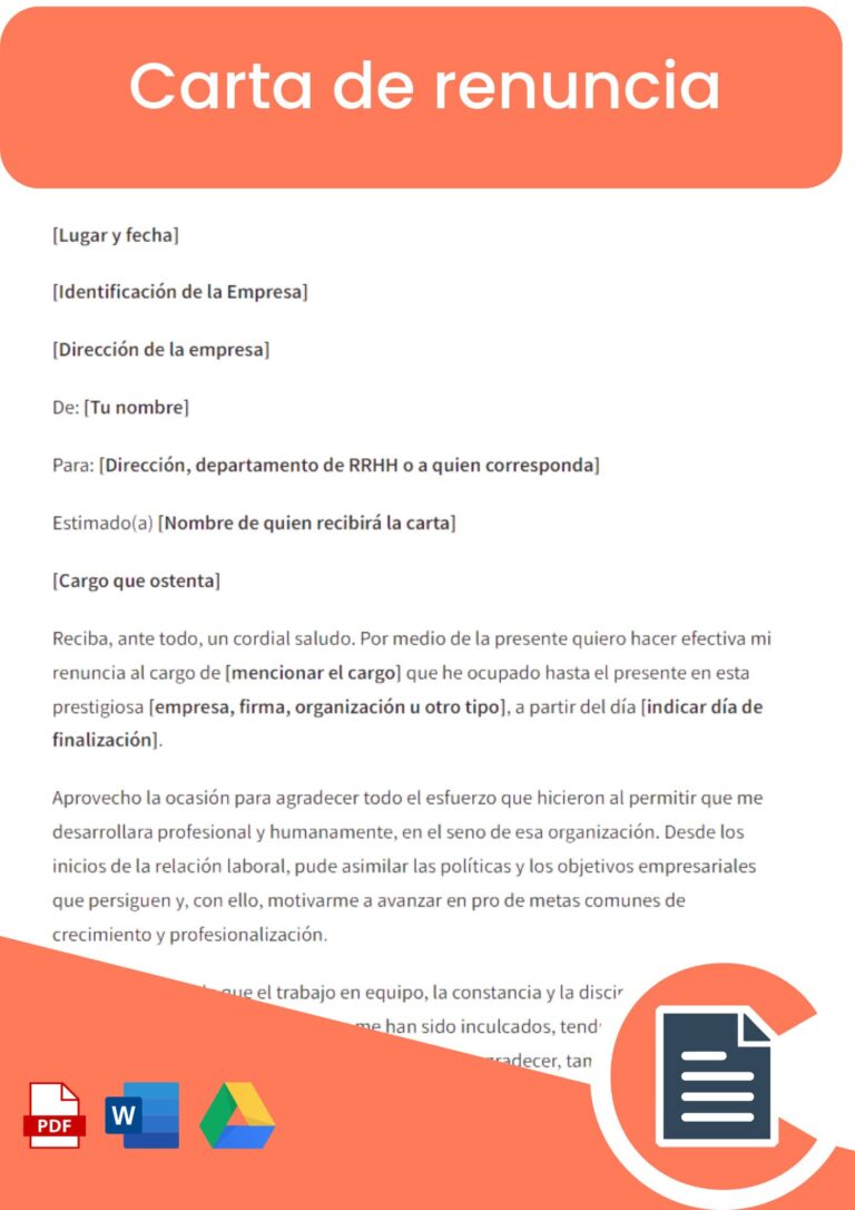 Carta De Renuncia Guías Y Modelos Rellena Online Word Pdf