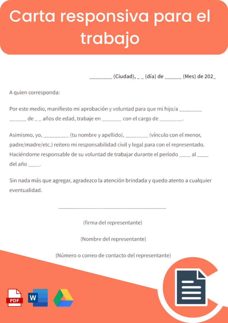 Carta Responsiva Para El Trabajo Rellenar Online Word Pdf